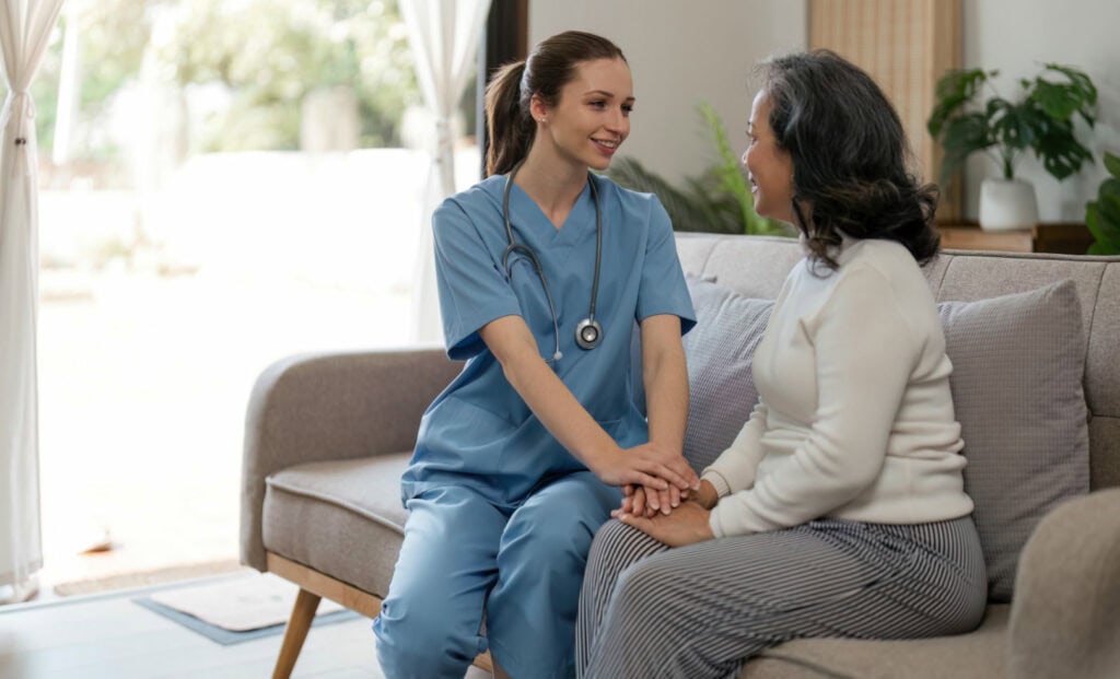 caregiver and woman